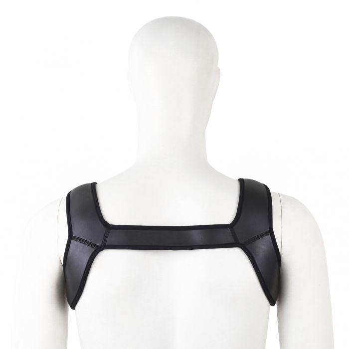 Neopreen schouder-borst Harnas tuigje - Zwart-Laced-up.nl