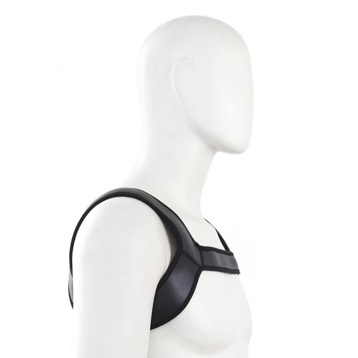 Neopreen schouder-borst Harnas tuigje - Zwart-Laced-up.nl