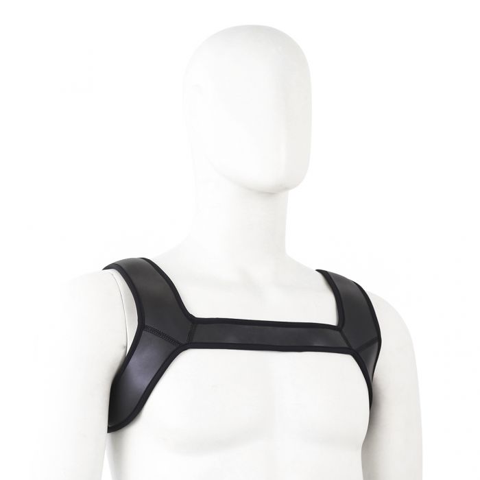 Neopreen schouder-borst Harnas tuigje - Zwart-Laced-up.nl