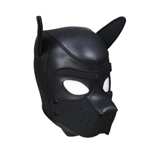 Neopreen Puppy Hood Zwart – Comfortabel hondenmasker voor puppy play-Laced-up.nl