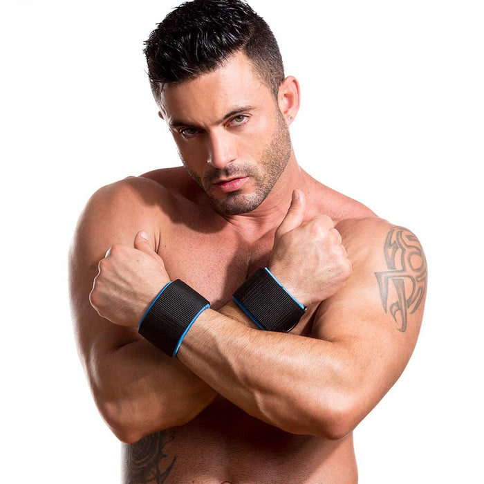 665 - Universele Boeien met Klittenband - Neopreen - Zwart/Blauw-Laced-up.nl