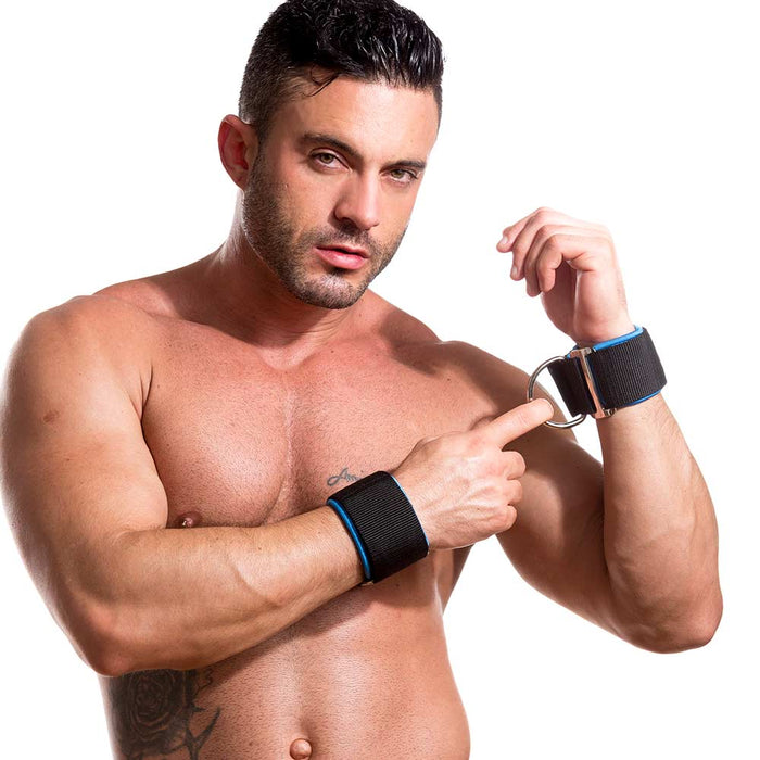 665 - Universele Boeien met Klittenband - Neopreen - Zwart/Blauw-Laced-up.nl