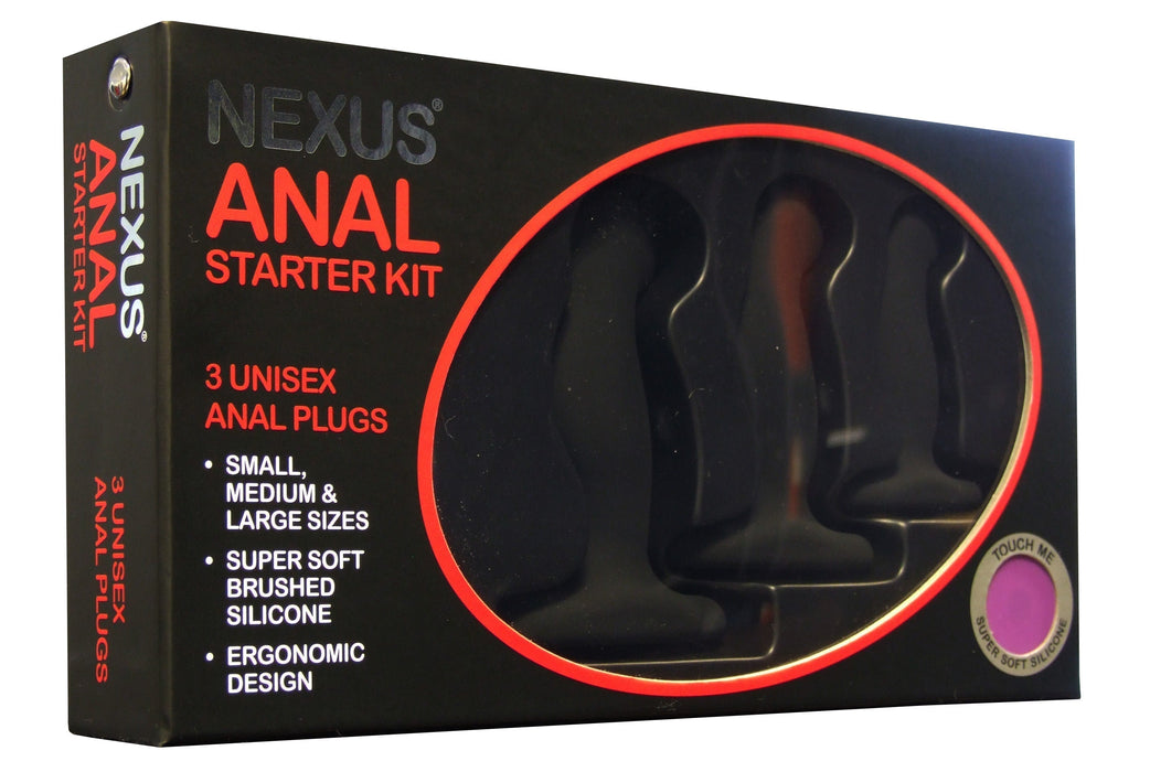 Nexus - Anal Starter Kit - 3 Siliconen Buttplugs - 3 maten - Zwart-Laced-up.nl