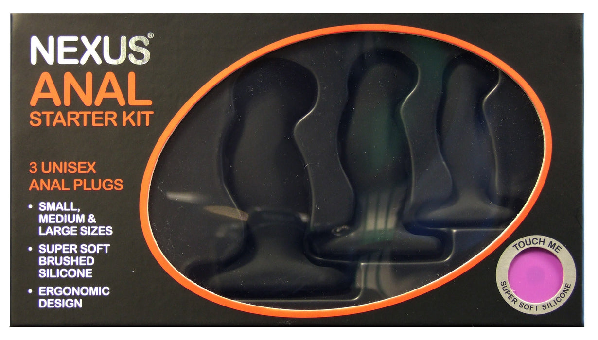 Nexus - Anal Starter Kit - 3 Siliconen Buttplugs - 3 maten - Zwart-Laced-up.nl
