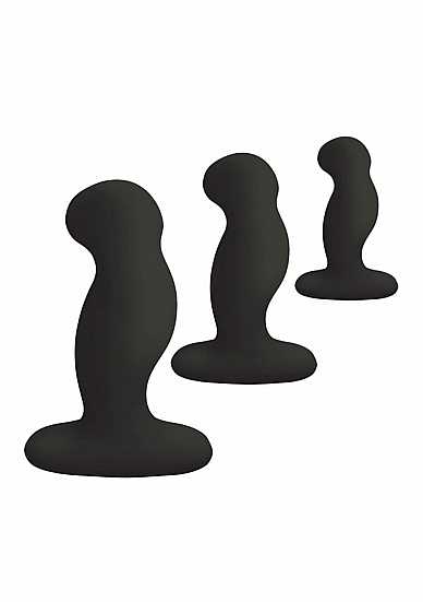 Nexus - Anal Starter Kit - 3 Siliconen Buttplugs - 3 maten - Zwart-Laced-up.nl
