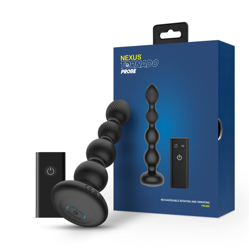Nexus - Tornado - Roterende Kralen Vibrator - Zwart-laced-up.nl
