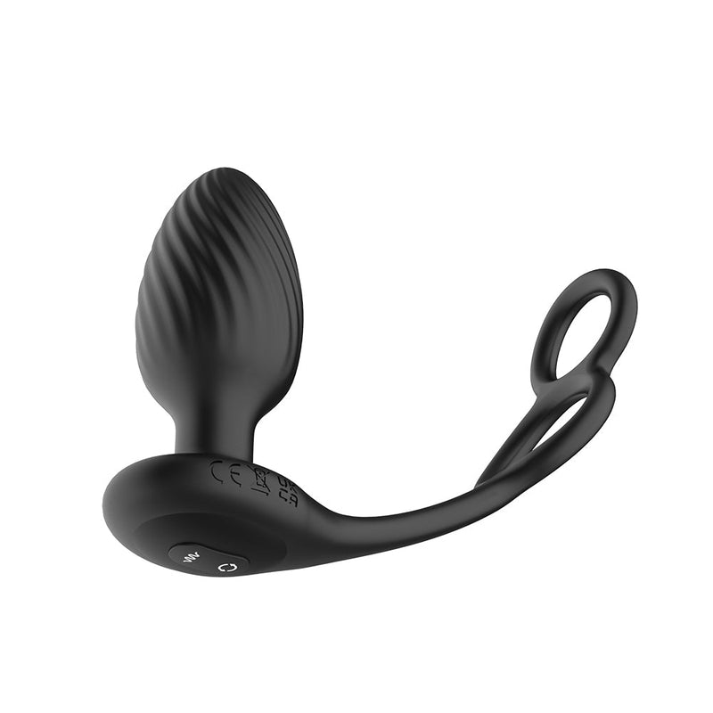 Nexus - Tornado - Vibrerende Buttplug met Cockring en Scrotumring-Erotiekvoordeel.nl