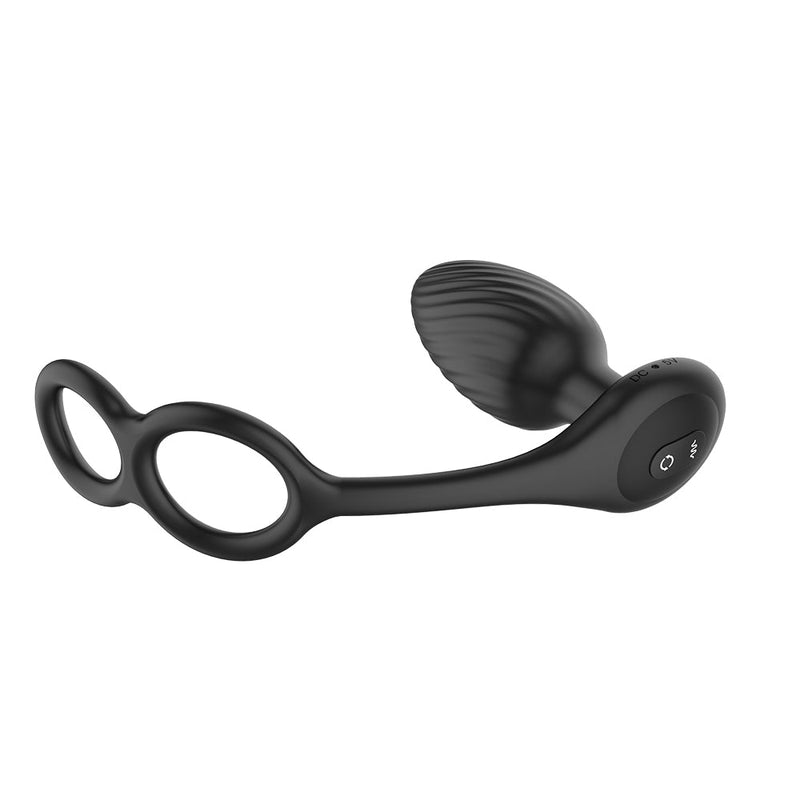 Nexus - Tornado - Vibrerende Buttplug met Cockring en Scrotumring-Erotiekvoordeel.nl
