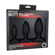 Nexus - Trio - Set 3 Kleinere Buttpluggen - Siliconen - Zwart-Laced-up.nl