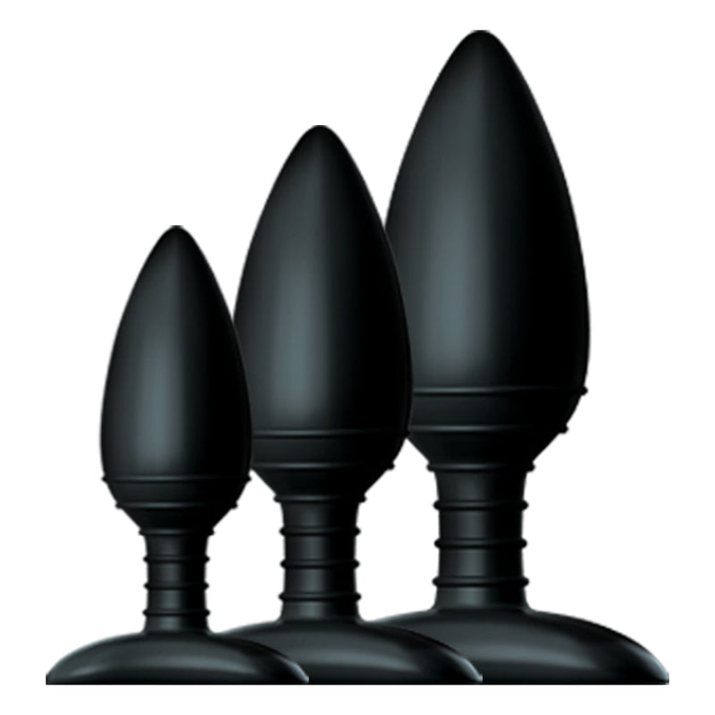 Nexus - Trio - Set 3 Kleinere Buttpluggen - Siliconen - Zwart-Laced-up.nl