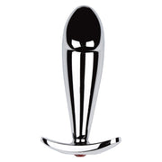 Fixxx - Aluminium Buttplug met Handvat met Rood Strass Steentje - Zilver-Laced-up.nl