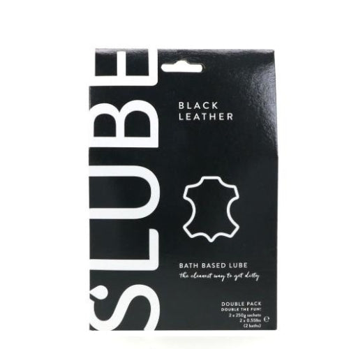 Slube - Black Leather - Double Bath Play - Body to Body Glijmiddel - 2 x 250 gram-laced-up.nl