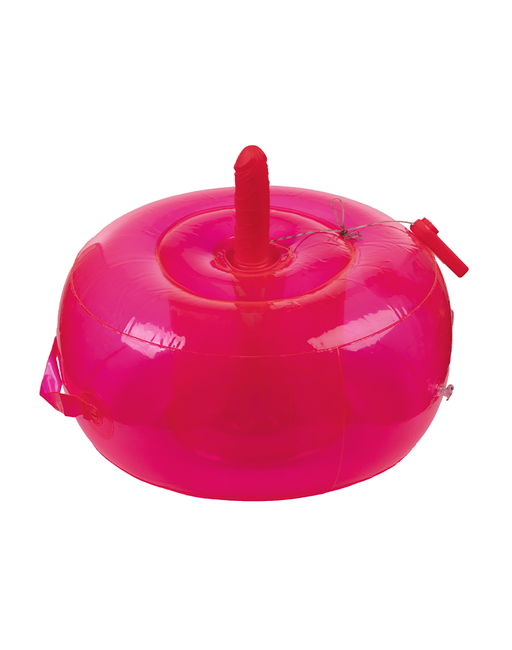 Rimba - Opblaasbare Dildo Poef Cushion - met Ding Dong en afstandsbediening - Roze-Erotiekvoordeel.nl