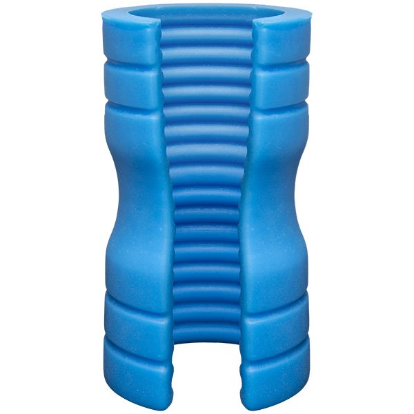 OptiMALE - Truskyn Siliconen Masturbator met Ribbels - Blauw-Laced-up.nl