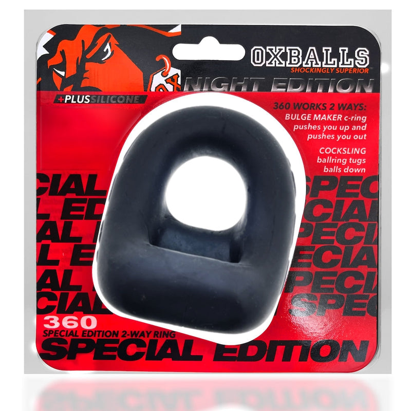 Oxballs - 360 - Cockring en Ball Sling - Night Edition - Mat Zwart-Laced-up.nl