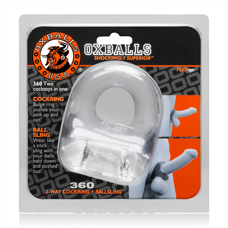 Oxballs - 360 - Cockring en Ball Sling - Transparant-Laced-up.nl