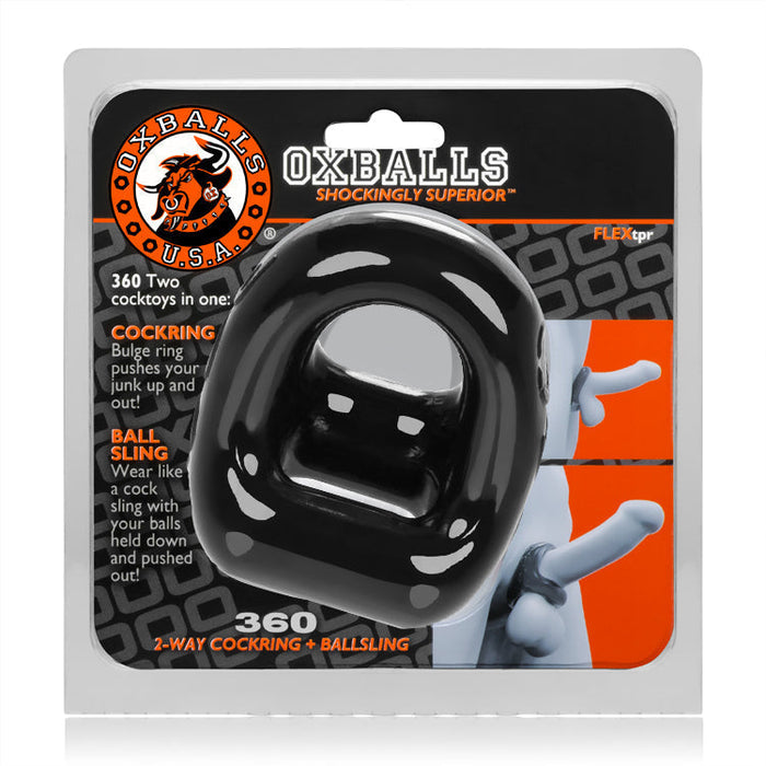 Oxballs - 360 - Cockring En Ball Sling - Zwart-Laced-up.nl