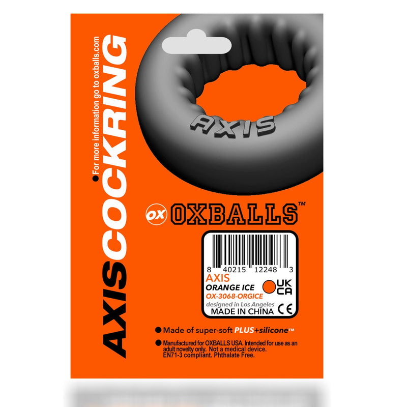 Oxballs - Axis - Ribbed Cockring - Oranje Ice-Laced-up.nl