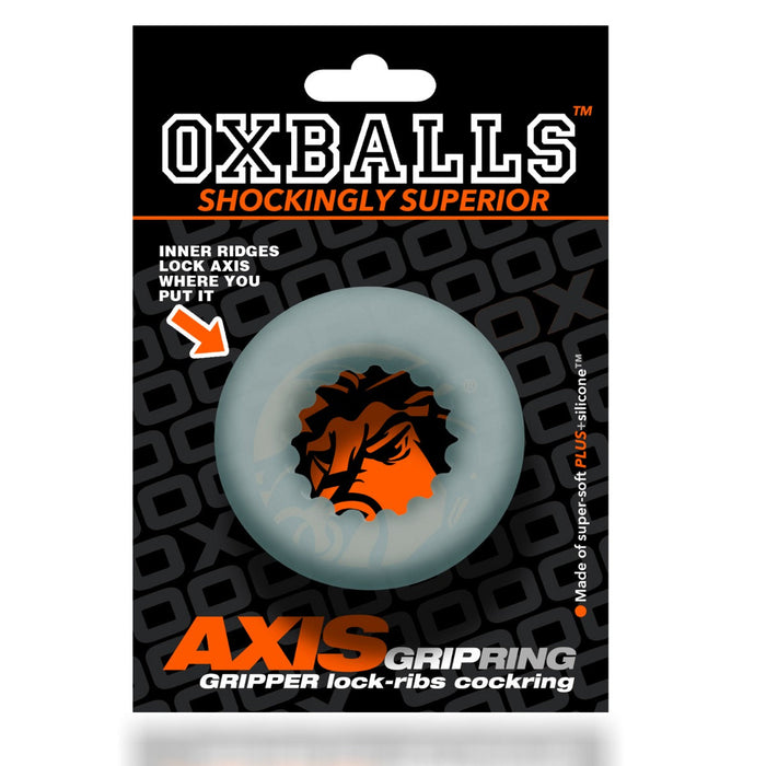 Oxballs - Axis - Ribbed Cockring - Transparant Ice-Laced-up.nl