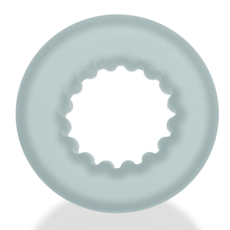 Oxballs - Axis - Ribbed Cockring - Transparant Ice-Laced-up.nl