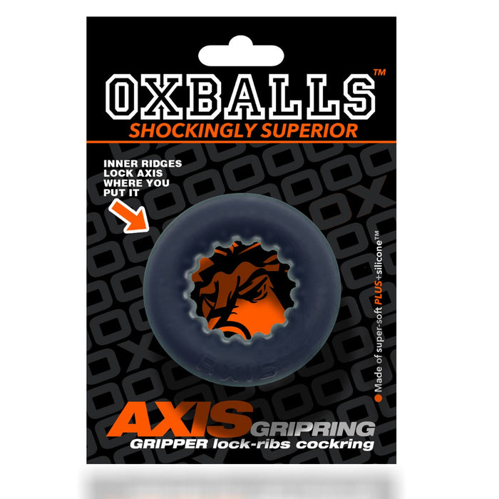 Oxballs - Axis - Ribbed Cockring - Zwart Ice-Laced-up.nl