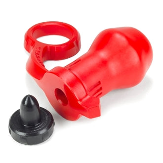 Oxballs - Blaster Asslock - Rood + Stopper - Zwart-laced-up.nl