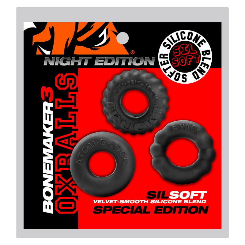 Oxballs - Bonemaker Cockring Set - Night Edition - Zwart-Erotiekvoordeel.nl