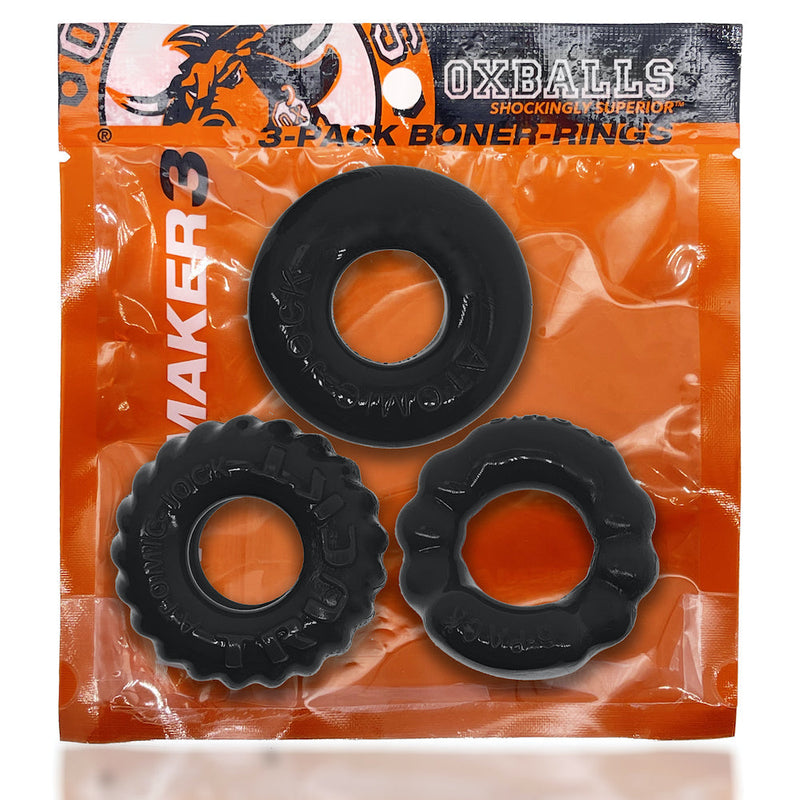 Oxballs - Bonemaker Cockring Set - Zwart-laced-up.nl
