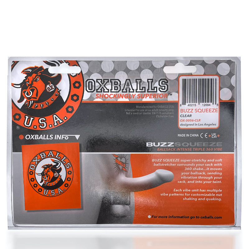Oxballs - Buzz Squeeze - Vibrerende Ballstretcher - Transparant-laced-up.nl