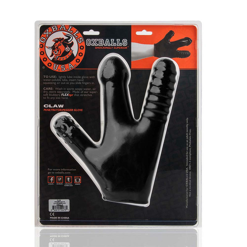 Oxballs - Claw - Penetratiehandschoen met 3 Dildo's - Zwart-Erotiekvoordeel.nl