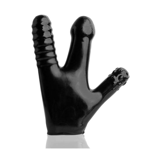 Oxballs - Claw - Penetratiehandschoen met 3 Dildo's - Zwart-Erotiekvoordeel.nl