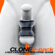 Oxballs - Clone Duo - 2 stuks - Ballstretcher - Zwart/Zwart-laced-up.nl