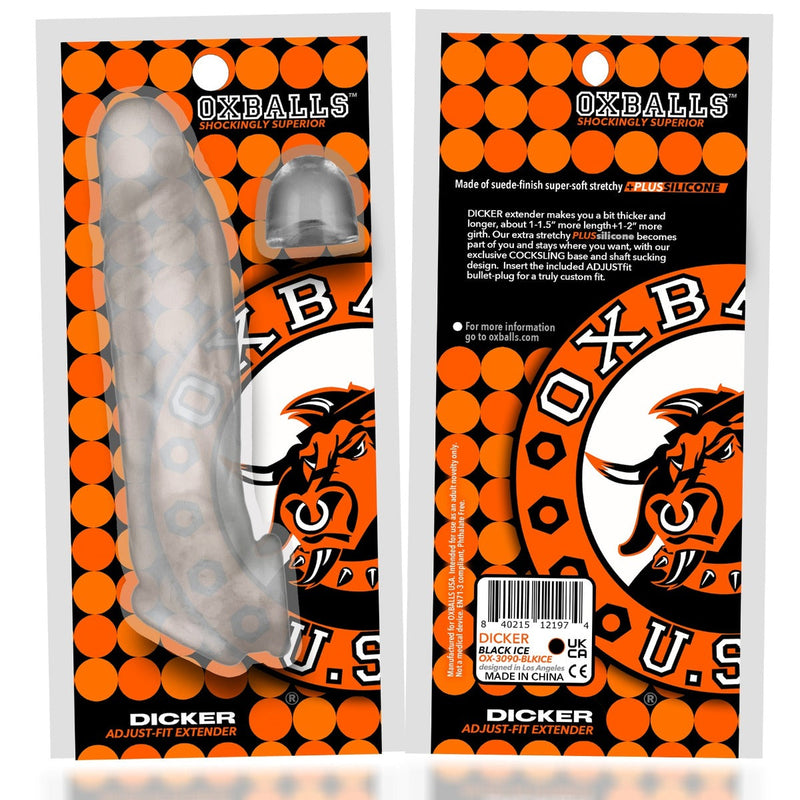 Oxballs - Dicker - Ultra-Slim Penis Sleeve - Clear Ice - Laced-up.nl