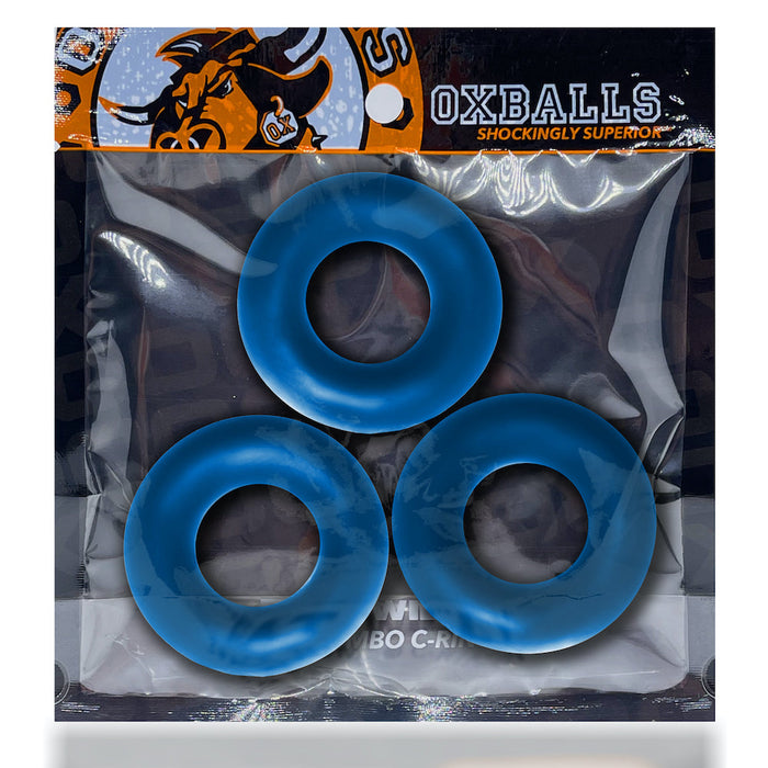 Oxballs - Fat Willy - Cockring - 3 stuks - Blauw-Laced-up.nl