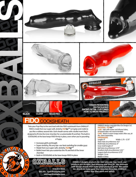 Oxballs - Fido - Penis Sleeve met Animal Knot - Rekbaar TPR - Zwart - Puppy Play-laced-up.nl