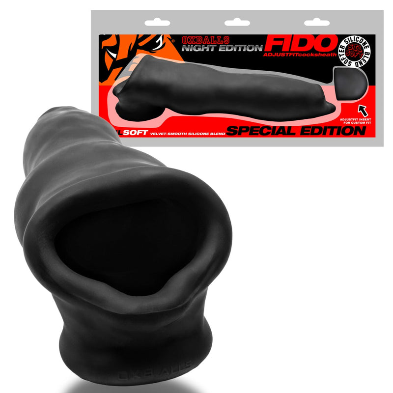 Oxballs - Fido - Puppy Play Penis Sleeve - Night Edition - Siliconen/TPR- Zwart-Erotiekvoordeel.nl