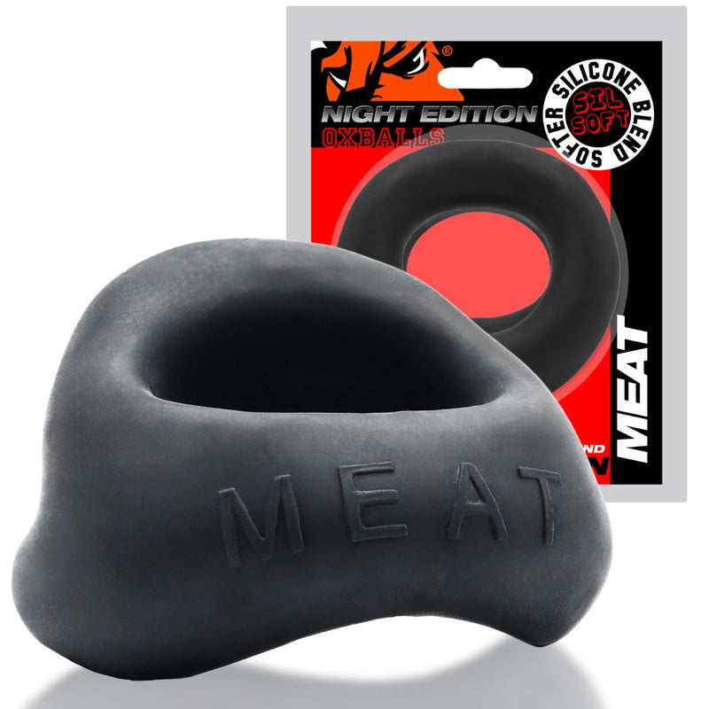 Oxballs - Meat Cockring - Night Edition - Siliconen/TPR - Zwart-Erotiekvoordeel.nl
