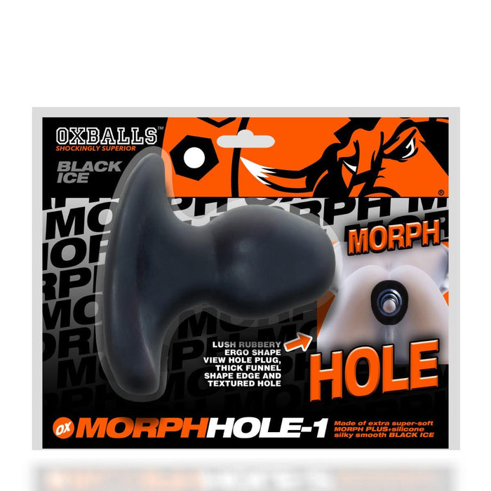 Oxballs - Morphhole-1 Gaper Plug - Maat S - Zwart Ice-Laced-up.nl