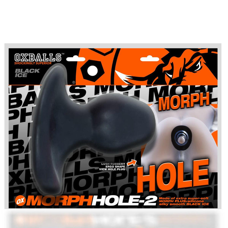 Oxballs - Morphhole-2 Gaper Plug - Maat L - Zwart Ice-Laced-up.nl