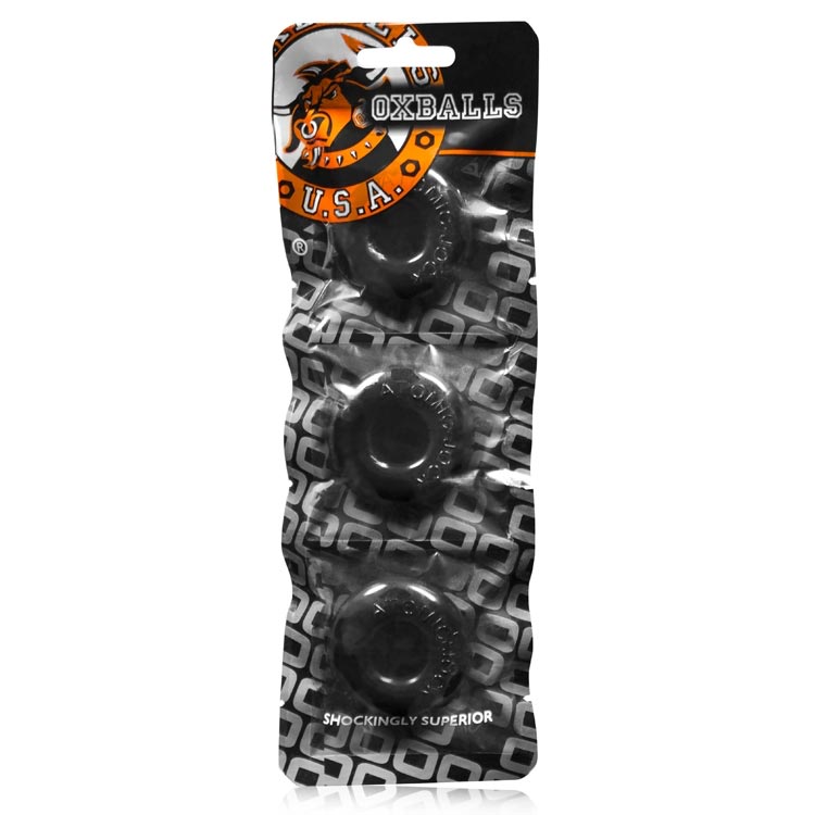 Oxballs - Ringer - Cockring - 3 stuks - Zwart-laced-up.nl