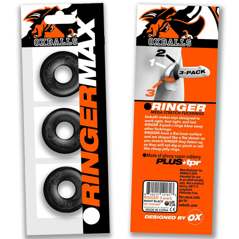 Oxballs - Ringer MAX - Anneau pénien - Lot de 3 - Transparent/Métallisé/Orange -Laced-up.nl