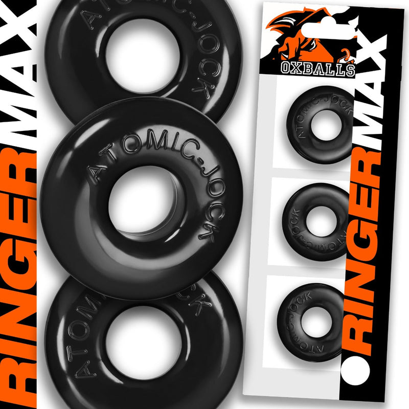 Oxballs - Ringer MAX - Anneau pénien - Lot de 3 - Noir-Laced-up.nl