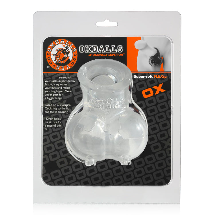 Oxballs - Sacksling 2 - Ballenhouder met Cockring - Transparant-Erotiekvoordeel.nl