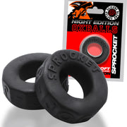 Oxballs - Sprocket Cockring - Night Edition - Siliconen/TPR - Zwart-Erotiekvoordeel.nl