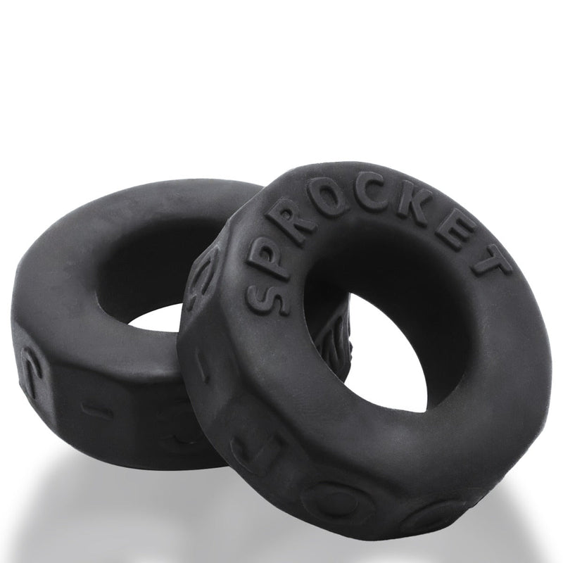 Oxballs - Sprocket Cockring - Night Edition - Siliconen/TPR - Zwart-Erotiekvoordeel.nl