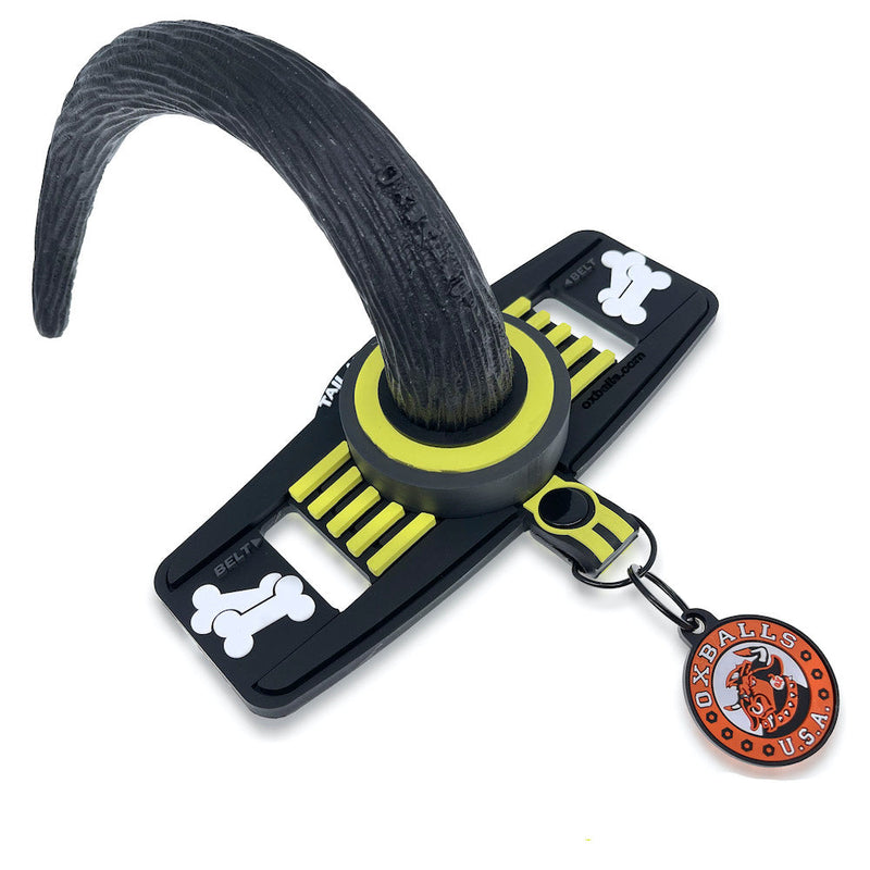 Oxballs - Tail Handler Show Tail - Buttplug met Hondenstaart - Zwart/Geel-Laced-up.nl