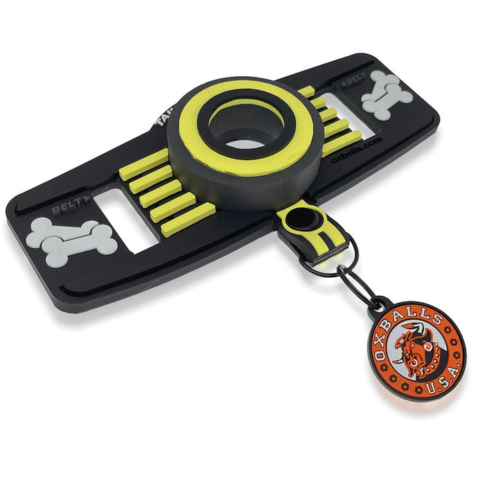 Oxballs - Tail Handler Show Tail - Buttplug met Hondenstaart - Zwart/Geel-Laced-up.nl