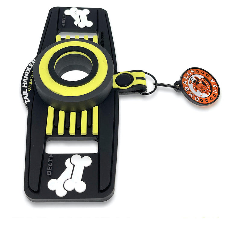 Oxballs - Tail Handler Show Tail - Buttplug met Hondenstaart - Zwart/Geel-Laced-up.nl
