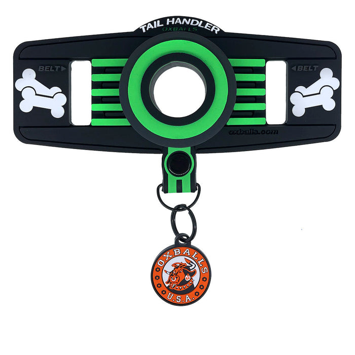 Oxballs - Tail Handler Show Tail - Buttplug met Hondenstaart - Zwart/Groen-Laced-up.nl