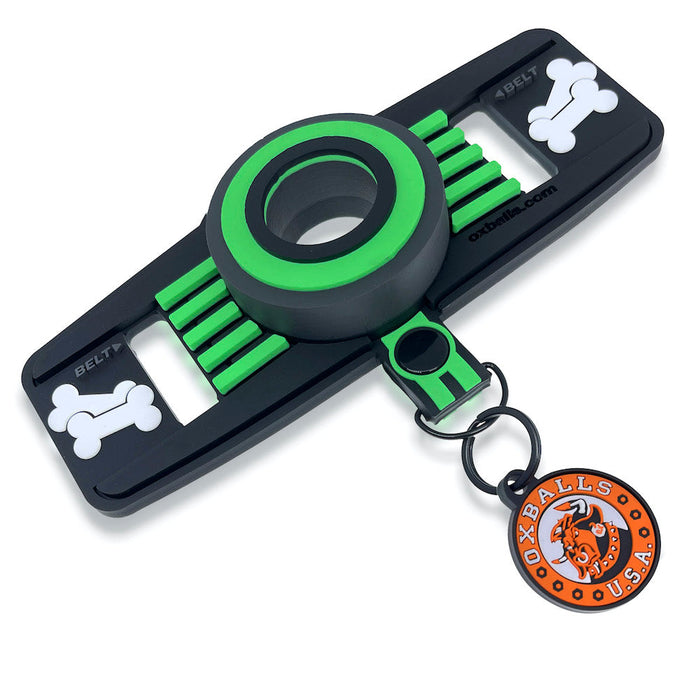 Oxballs - Tail Handler Show Tail - Buttplug met Hondenstaart - Zwart/Groen-Laced-up.nl